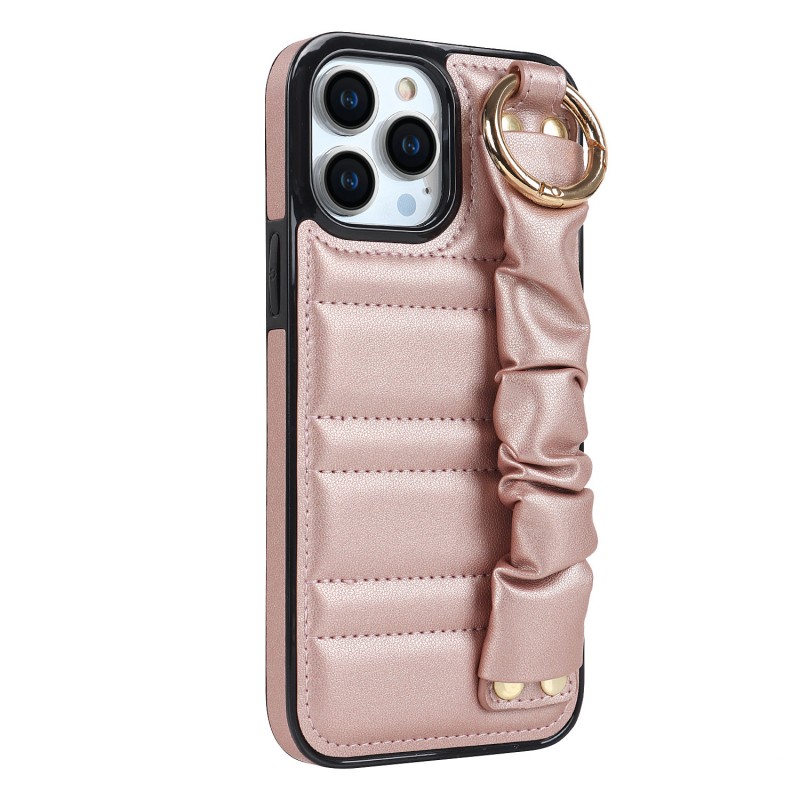 Phone Case with Wrist Strap and Leather Protective Cover